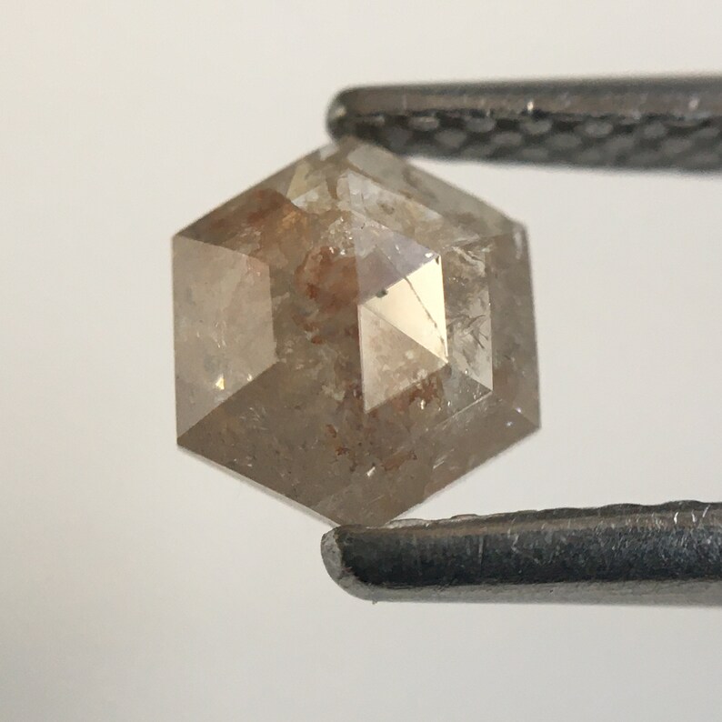 5.84 mm X 5.00 mm X 2.29 mm Natural Geometric Loose Diamond SJ576149 0.56 Ct Hexagon Shape brownish Gray Natural Loose Diamond