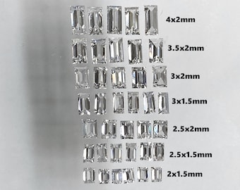 Recht stokbrood in laboratorium gekweekte diamant, F-G VS/VVS, 1,00 kt (2,00-4,00 mm)