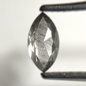 0.89 Ct Salt & Pepper Marquise Diamond: Rose Cut Loose Stone