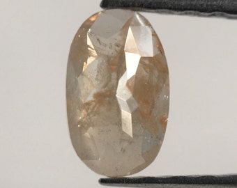 0.51 Ct Oval Rose Cut Grey Brown Diamond: Natural Faceted Loose Stone