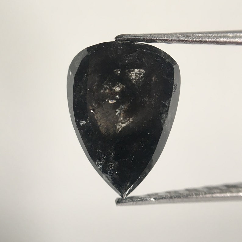 8.15 mm X 5.92 mm x 3.53 mm Fancy Grey Color Pear Natural Loose Diamond SJ4242 1.47 Ct Rose Cut Pear Shape Natural Loose Diamond