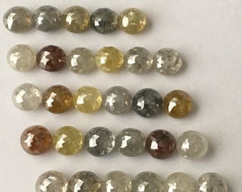 14.73カラット ラウンド ローズカット ダイヤモンド ロット: マルチ