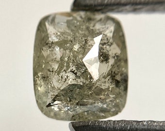 1.08 Ct Greenish Grey Oval Rose Cut Diamond: Natural Faceted Loose Diamond