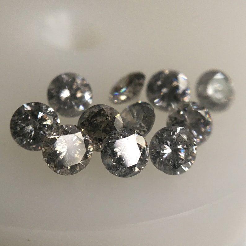 1.04 Ct Natural Loose Diamond 11 pcs SJ6062 Salt and Pepper Diamond I3 Clarity 2.80 MM to 2.85 MM Round Brilliant Cut Diamond