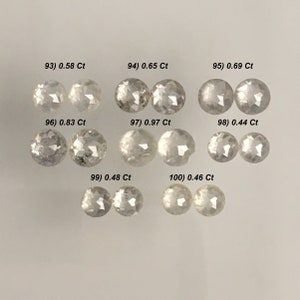 Round Rose Cut Natural Loose Diamond, Fancy Light Grey Rose Cut Natural Diamond, Gray Loose Diamond SJ06/93 to SJ06/100