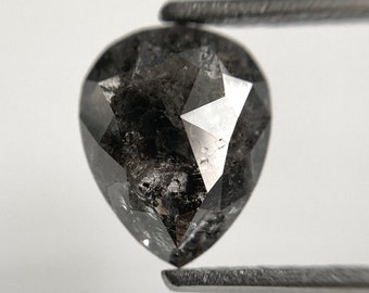 1.74 Ct Grey Pear Rose Cut Diamond: Natural Loose Diamond