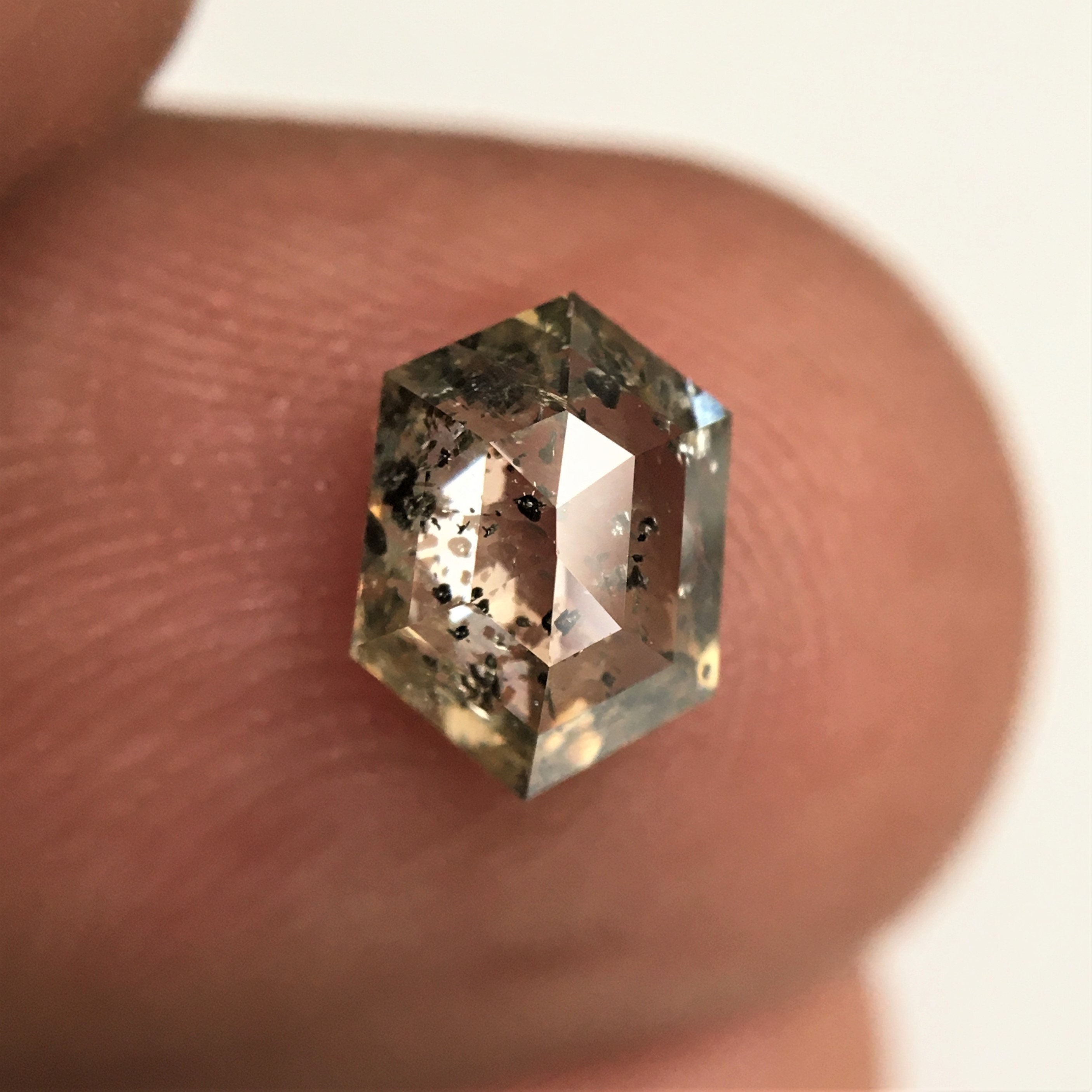 0.89 Ct Natural Loose Diamond Hexagon Shape Fancy Salt and Etsy