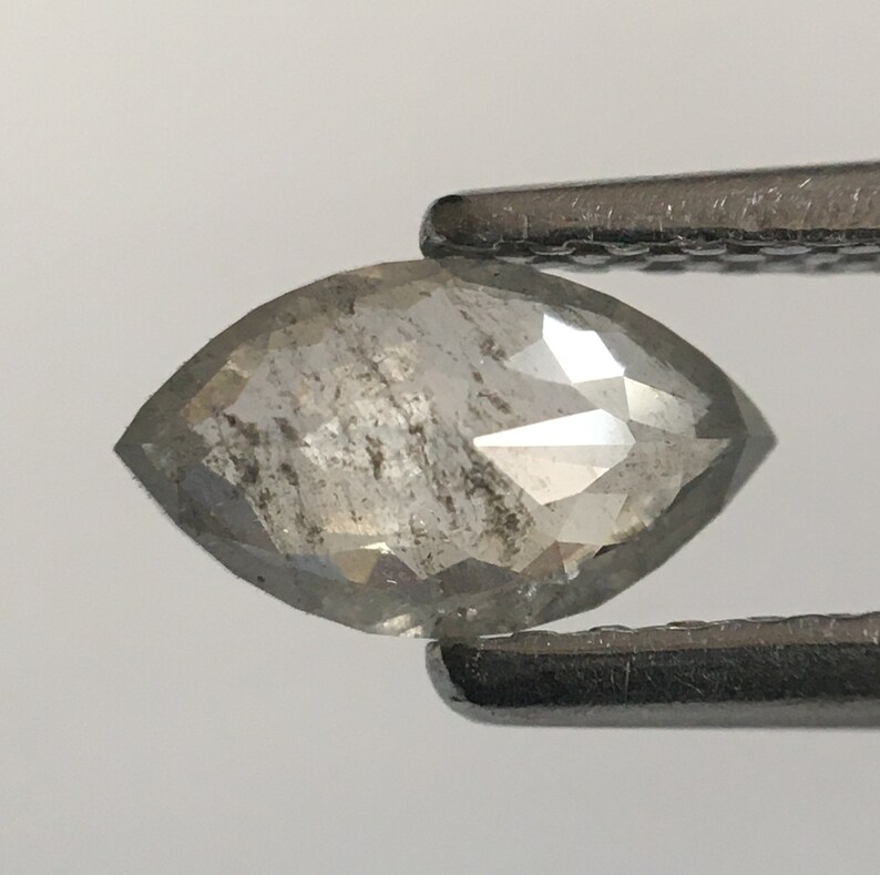 0.44 Ct Fancy Grey Marquise Shaped Brilliant Natural Loose Diamond 7.04 mm x 3.99 mm X 1.93 mm Genuine Color Rose Cut Loose Diamond SJ5276