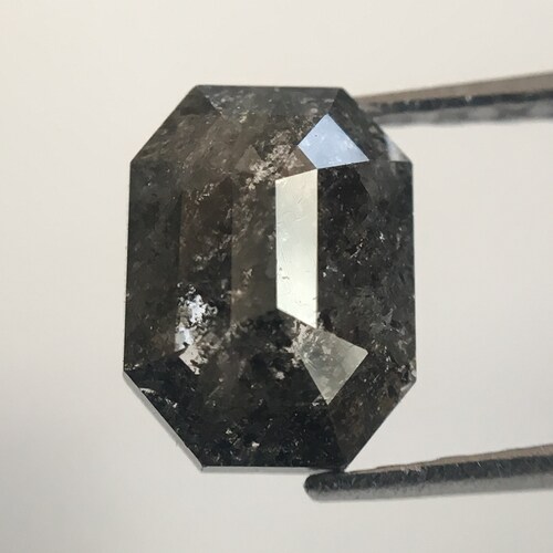 0.95 Ct Natural Dark Gray Emerald shape Loose Diamond, 6.86 m x 5.08 mm x 2.40 mm Emerald shape natural loose diamond for shops jewelry AJ14/54