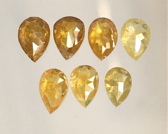 2.76 Ct Pear Shape Fancy Color Rose Cut Diamond Set
