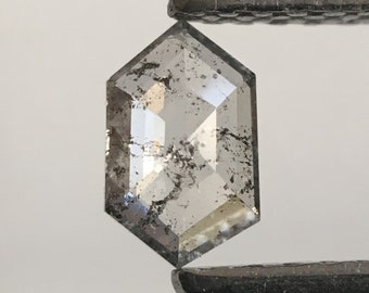 0.31 Ct Light Gray Hexagon Diamond: Rose Cut Loose Stone