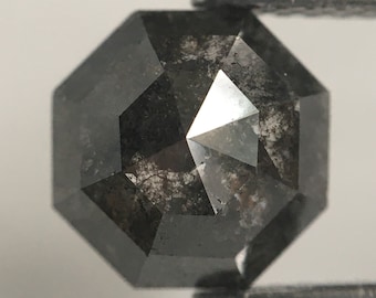 2.03 Ct Salt and Pepper Octagon Diamond: Natural Loose Faceted Diamond