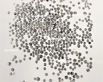 1.00 Ct lot, 1.25 mm to 1.30 mm Natural Salt and Pepper Round Brilliant Cut Diamond, 90 to 100 Pcs Diamond, Polished Round Cut Diamond lot