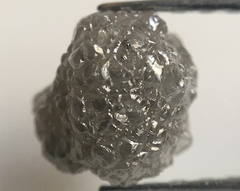 2.02 Ct Diamante en bruto suelto 100% natural 6.13 mm x 6.03 mm Raro Fantasía Gris Sin cortar Tierra Minada SJ24/100
