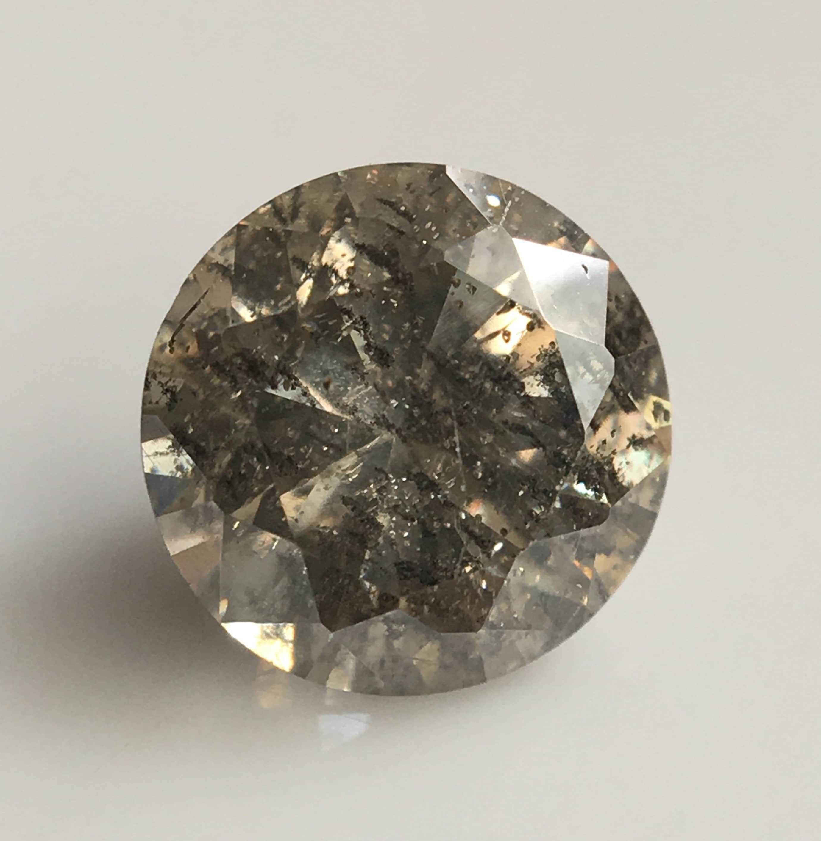 Yellow Grey Rhinestone 0.61 Ct Yellowish Grey Genuine Round Brilliant Cut Natural | Etsy