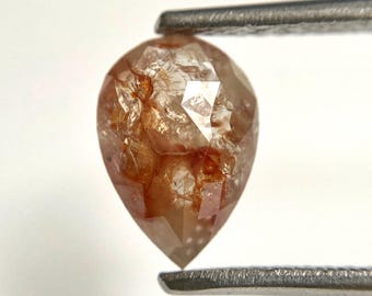 1.17 Ct Brownish Gray Pear Rose Cut Loose Diamond