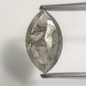 2.78 Ct Salt & Pepper Diamond: Rose Cut Marquise Loose Stone