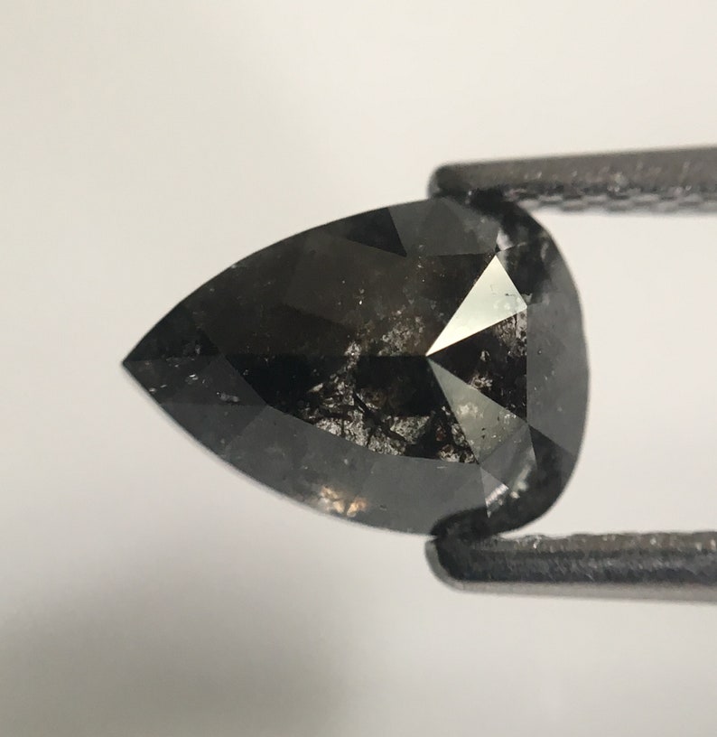 8.15 mm X 5.92 mm x 3.53 mm Fancy Grey Color Pear Natural Loose Diamond SJ4242 1.47 Ct Rose Cut Pear Shape Natural Loose Diamond