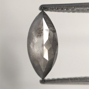 1.03 Ct Salt & Pepper Marquise Diamond: Rose Cut Loose Diamond