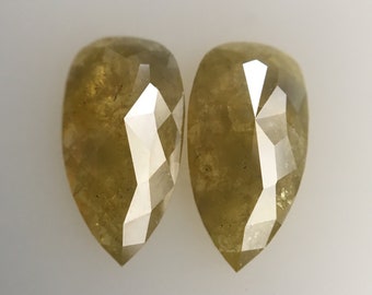 2.31 Ct Yellow Pear Rose Cut Diamond: Natural Loose Diamond