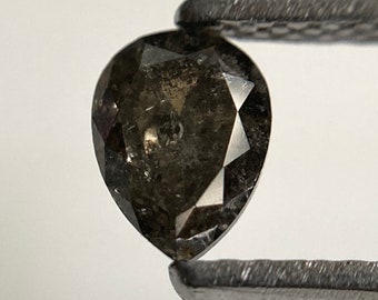 0.54 Ct Pear Grey Rose Cut Diamond: Salt and Pepper Loose Diamond