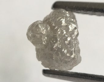 Diamante en bruto natural de 1,09 ct: cristal de diamante gris sin tallar, extraído de África