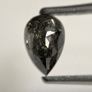 1.12 Ct Pear Cut Black Diamond: Loose Rustic Diamond for Jewelry