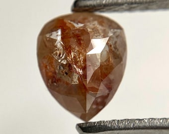 0.95 Ct Pear Shape Fancy Brown Rose Cut Natural Loose Diamond, 7.49 mm X 6.08 mm X 2.44 mm Rose Cut Pear Natural Loose Diamond SJ44/69