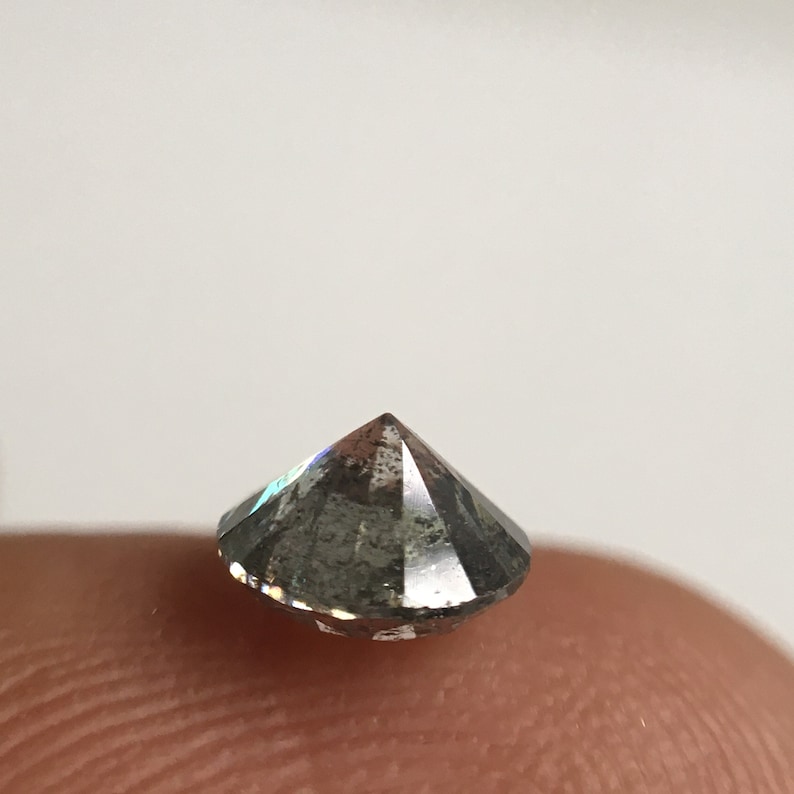 5.45 MM x 3.34 MM Round Shape Natural Loose Diamond SJ34114 0.67 Ct Natural Diamond Round Brilliant Cut Black Gray Salt and Pepper