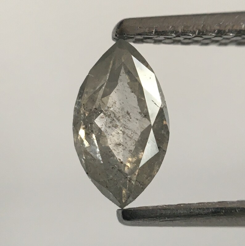 0.44 Ct Fancy Grey Marquise Shaped Brilliant Natural Loose Diamond 7.04 mm x 3.99 mm X 1.93 mm Genuine Color Rose Cut Loose Diamond SJ5276