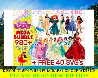 Méga lot de 800 princesses Disney au format png, png, png, png