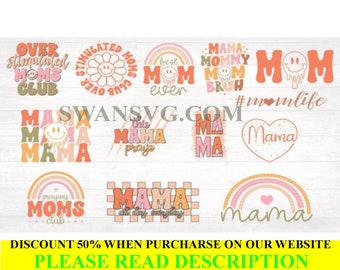 Funny Mom Mama Mother Day SVG Files Bundle, Happy Mothers Day SVG