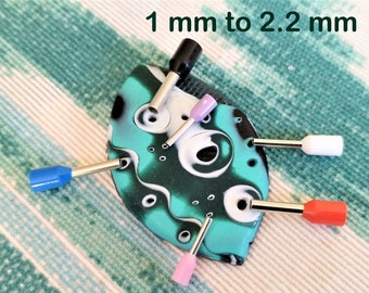 Polymer clay hole maker needles, micro circle cutters set, no seam, kemper style - 1 mm to 2.2 mm. Dotting clay punches circular kit.