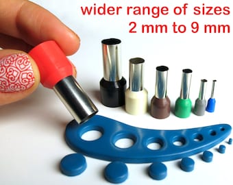 Polymer clay mini circle cutters set, kemper style, no seams - 9 mm to 2 mm. Circle round dotting shape. Punch kit.