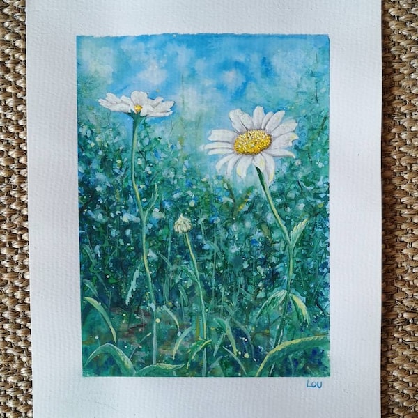 Marguerite, O daisy! Gouache on paper 23x30cm
