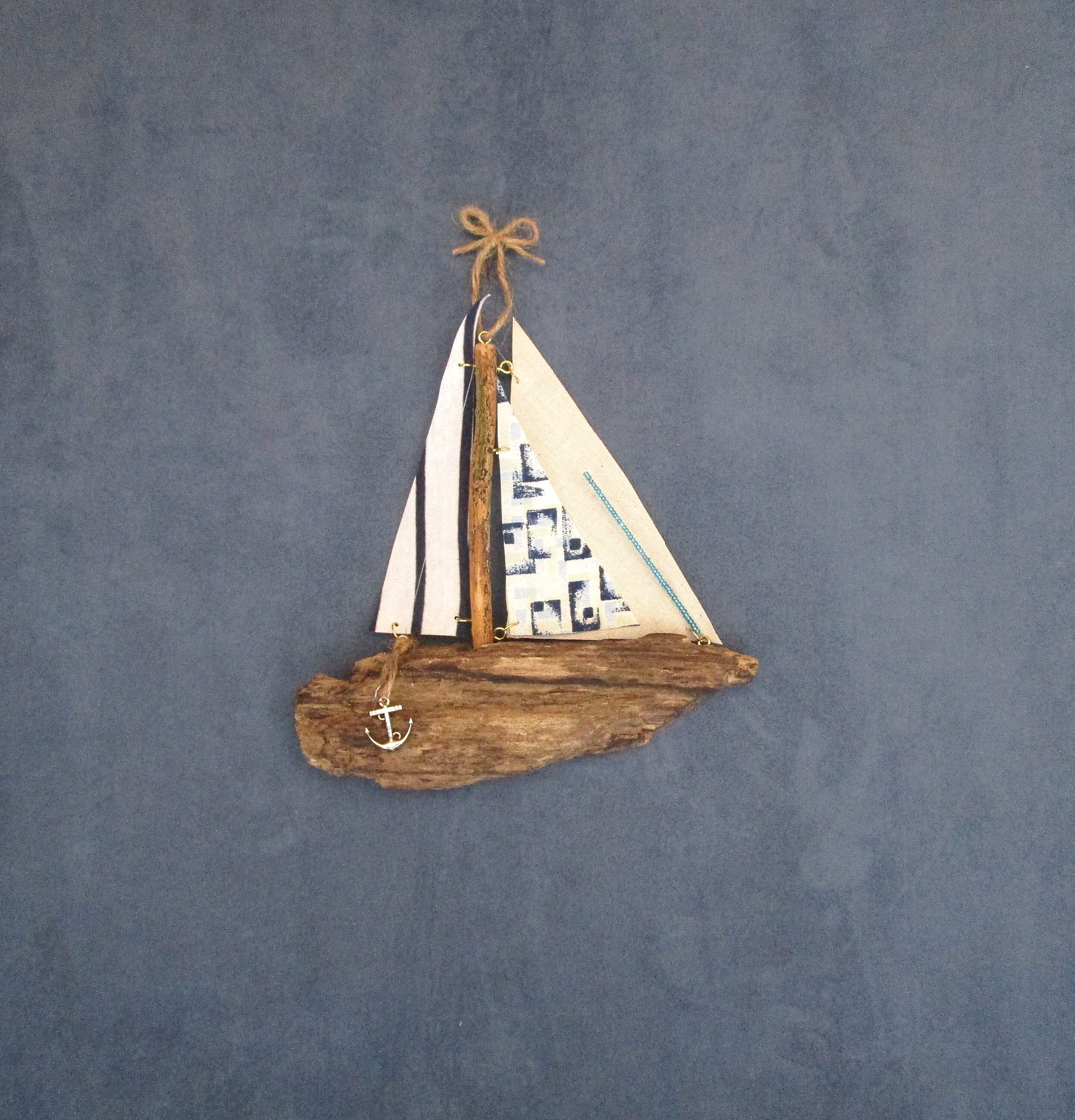 Wooden Boat Driftwood Boat Anchor Bathroom Decor Eco Etsy