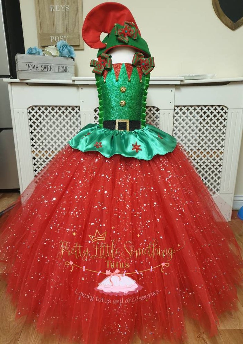 Luxury elf tutu dress Xmas sparkle dress elf costume Etsy