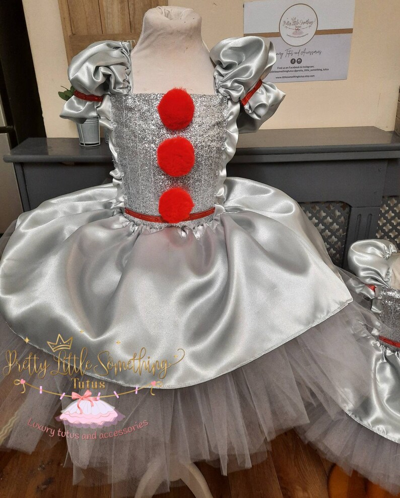 Scary pennywise the clown tutu dress silver costume | Etsy