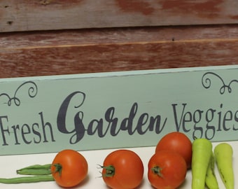 Fresh Garden Veggies. Wood Sign. Wood Sign.Framed Wood Sign. Wall Decor. Hand Painted. Rustic.Farmers Market