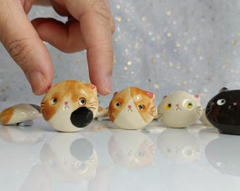 Super Cat Magnets. Ceramic Fridge Magnets. Handmade Pottery. Beautiful Collectibles. Special Gift for Loved Ones