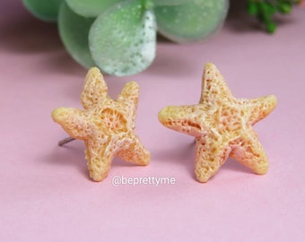 Little Starfish Stud Earrings. Sea Creature Earrings. Handmade Polymer Clay. Cute Gift for Sea Lovers