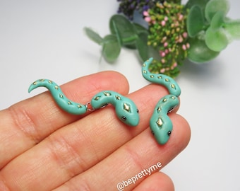 Cute Snake Earrings. Cute animal earrings. Kawaii earrings. Handmade Polymer Clay