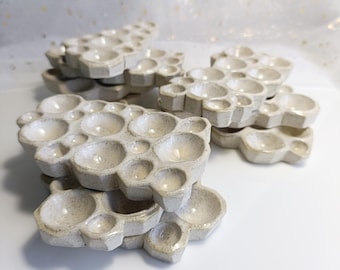 Bubble Paint Palette. Ceramic Paint Dish. Beautiful Collectibles. Handbuilt Pottery. Special Gift.