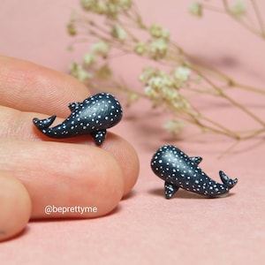 Whale Shark Stud Earrings. Sea Creature Earrings. Handmade Polymer Clay. Cute Gift for Sea Lovers