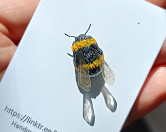 Little Bumblebee Handmade Brooch. Bee Brooch. Handmade Polymer Clay. Cute Gift for Beekeepers, Florists and Naturalists.