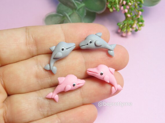 Dolphin Stud Earrings. Sea Creature Earrings. Handmade Polymer Clay. Cute  Gift for Sea Lovers - Etsy