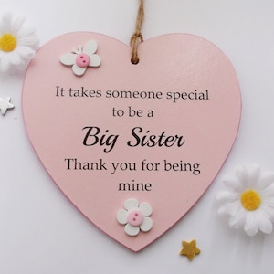 Big Sister Thank You Gift Heart Plaque image 1