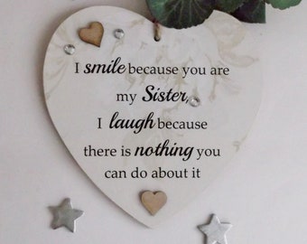 Sister In Law Thank You Gift Heart Plaque Bibi /& Me Collection