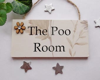 The Poo Room Cute Door Plaque
