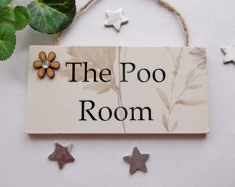 La placa de la puerta linda de Poo Room